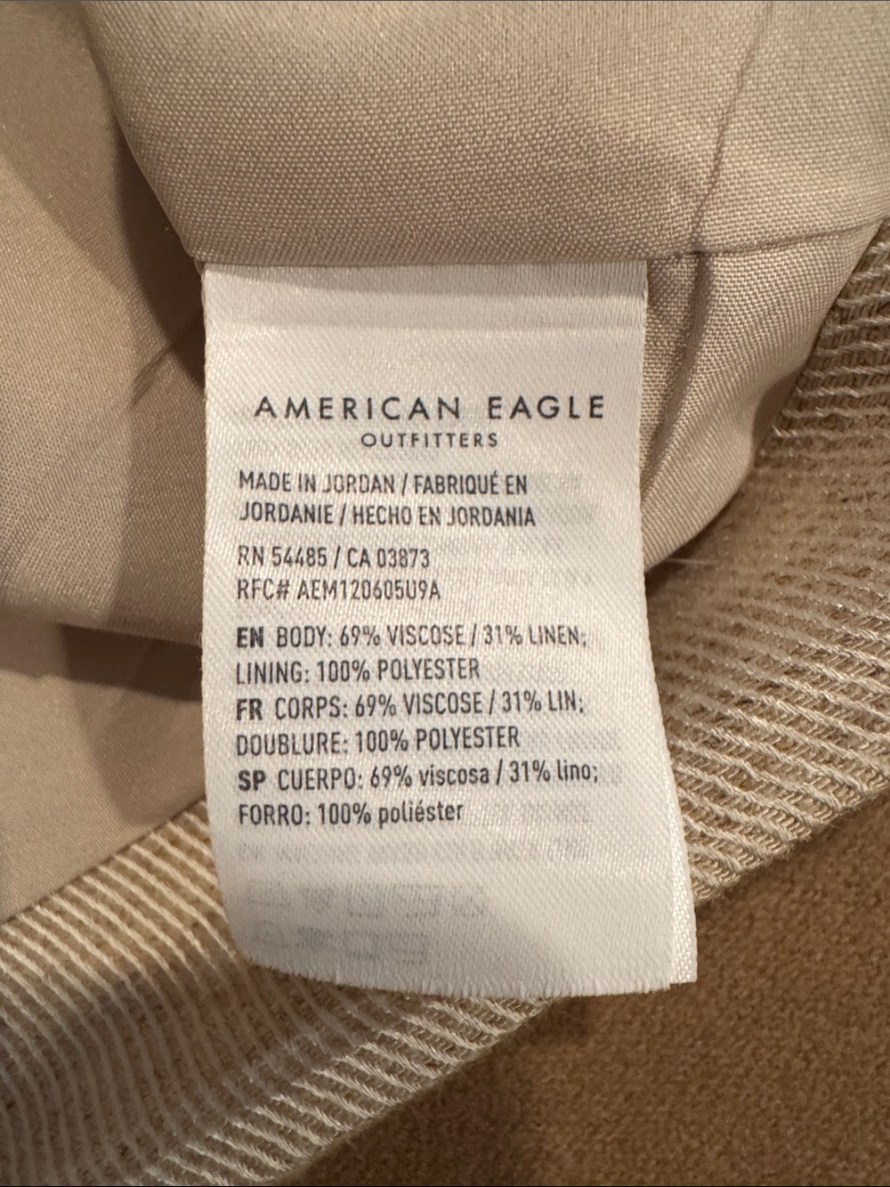 American Eagle Outfitters Cream Linen Blend Blazer - Picture 6 of 9